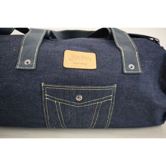 Jean Paul Gaultier Unisex Blue Pour Vous Denim Weekender Gym Travel Duffle Bag - Picture 6 of 9
